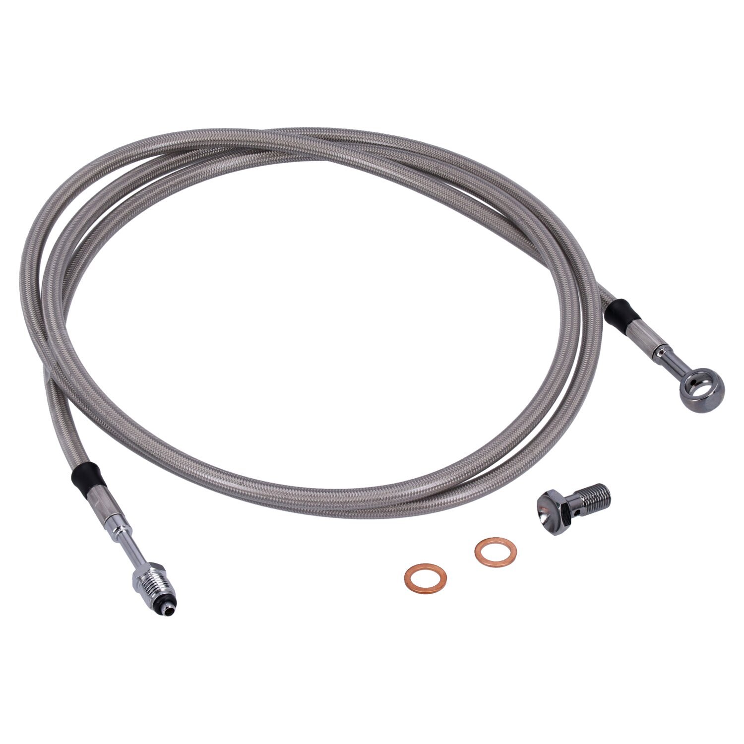 Goodridge hydraulic clutch line kit 71", clear coated, Silver