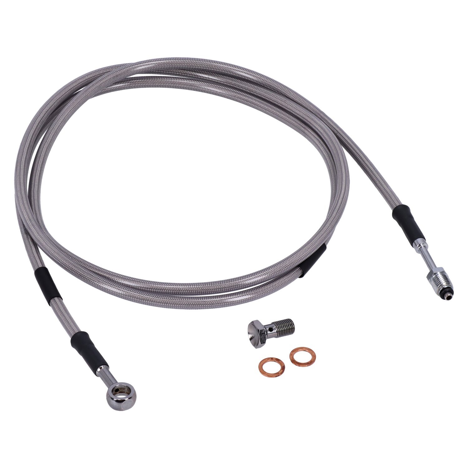 Goodridge hydraulic clutch line kit 73", clear coated, Silver