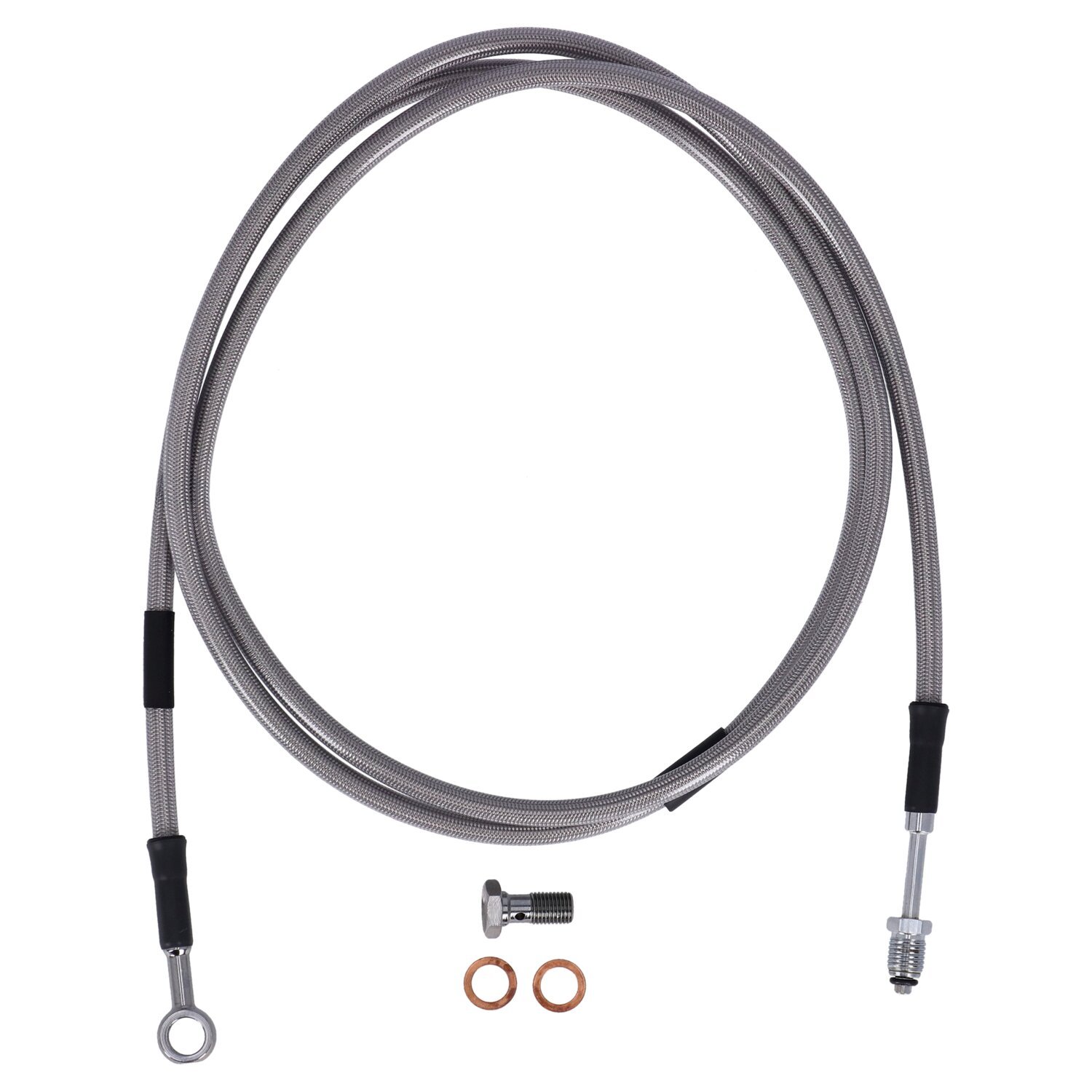 Goodridge hydraulic clutch line kit 73", clear coated, Silver