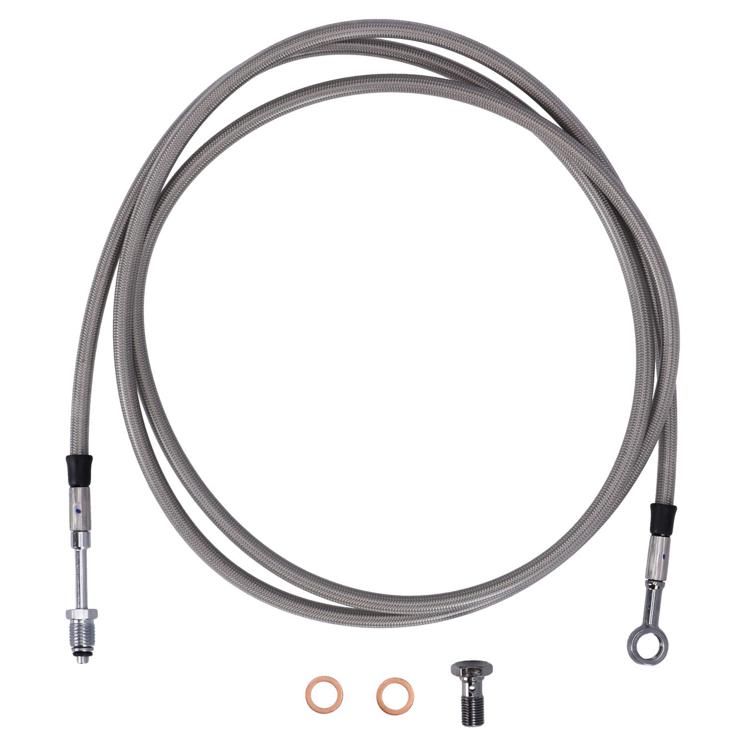 Goodridge hydraulic clutch line kit 75", clear coated, Silver