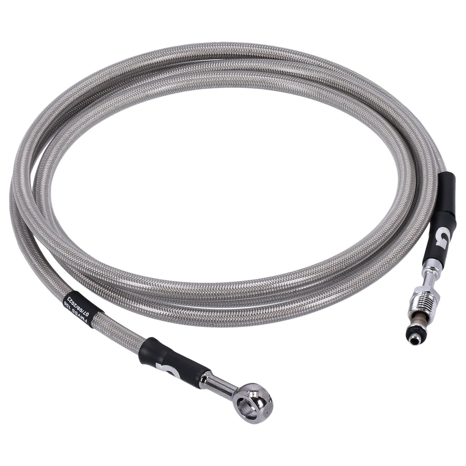 Goodridge hydraulic clutch line kit 77", clear coated, Silver