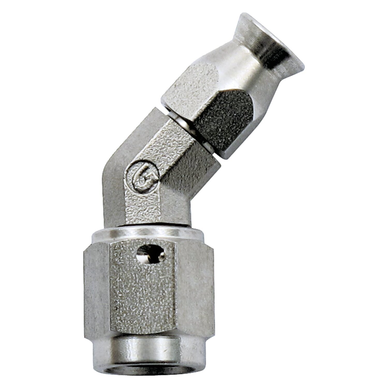 Goodridge hose end 45 degrees. Stainless