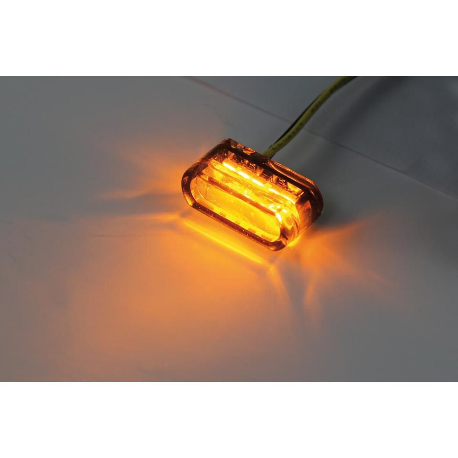 'Module 1' turn signals, horizontal mount. Smoke lens, ECE, Black