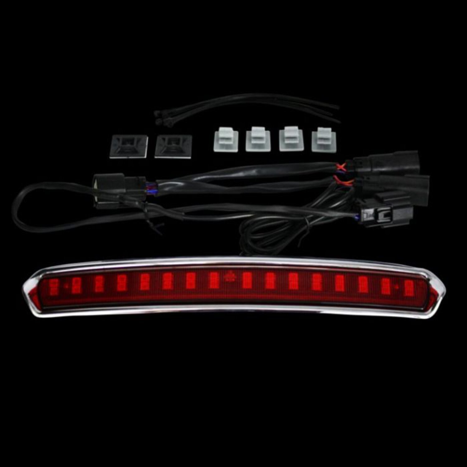 Custom Dynamics, Tour-Pak® lid light. Chrome, red lens