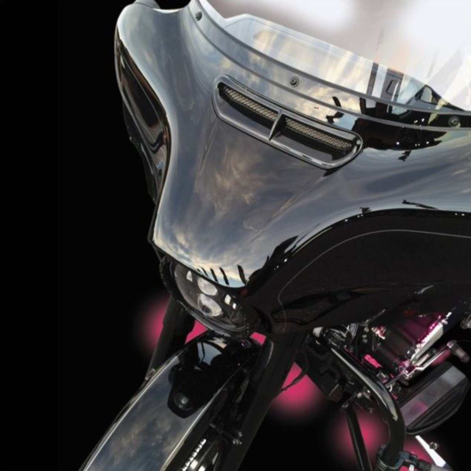 Custom Dynamics, Fairing Vent Cover, Black, Gloss