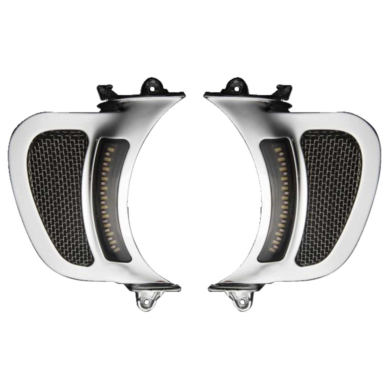 Custom Dynamics, Road Glide LED vent inserts, Chrome