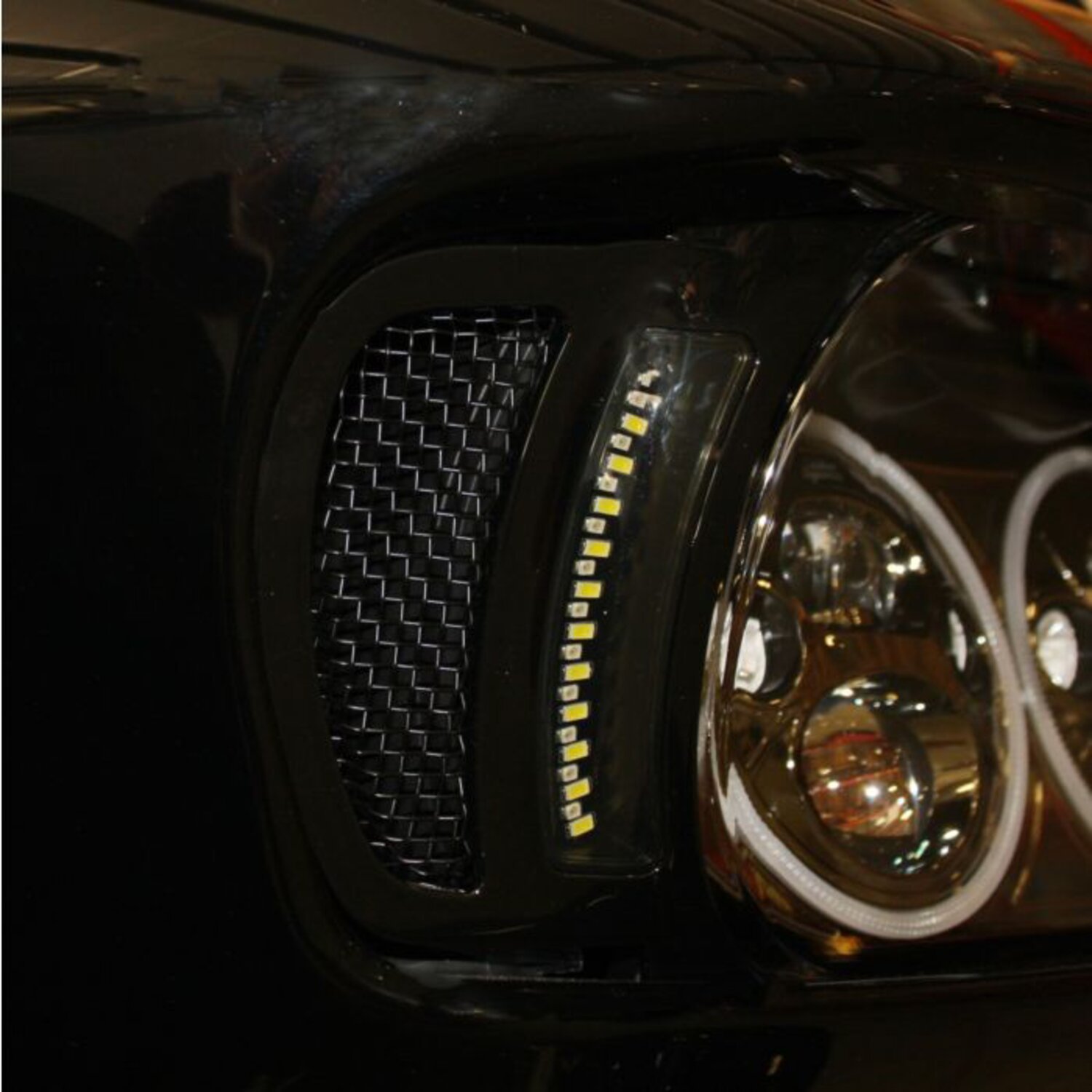 Custom Dynamics, Road Glide LED vent inserts, Black, Gloss