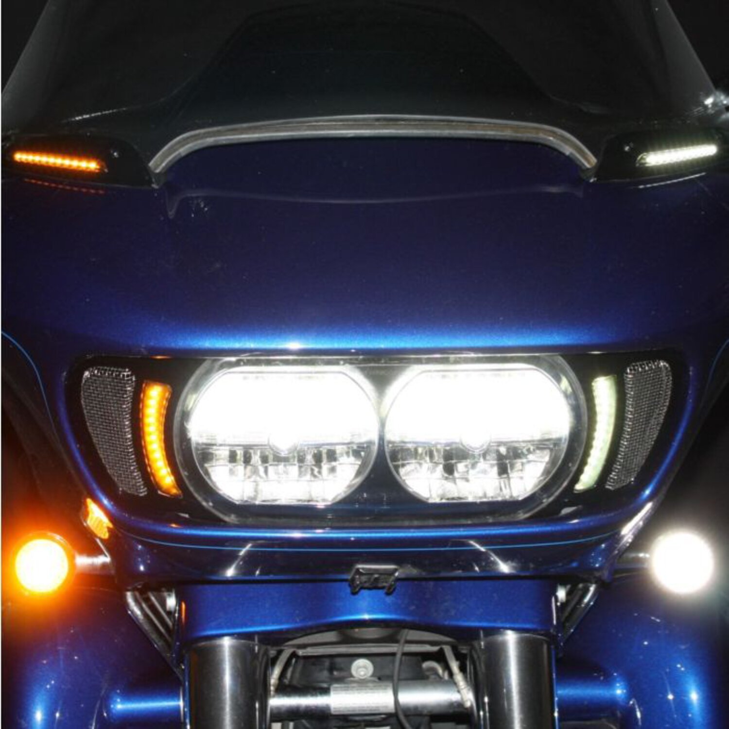 Custom Dynamics, Road Glide LED vent inserts, Black, Gloss