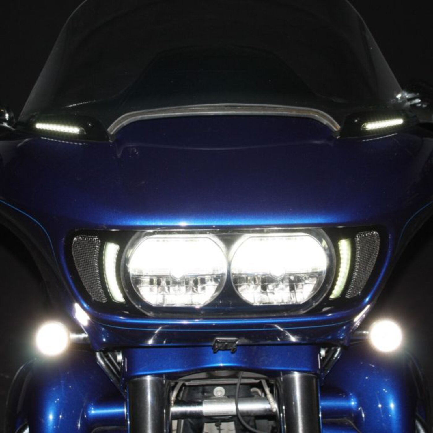 Custom Dynamics, Road Glide LED vent inserts, Black, Gloss