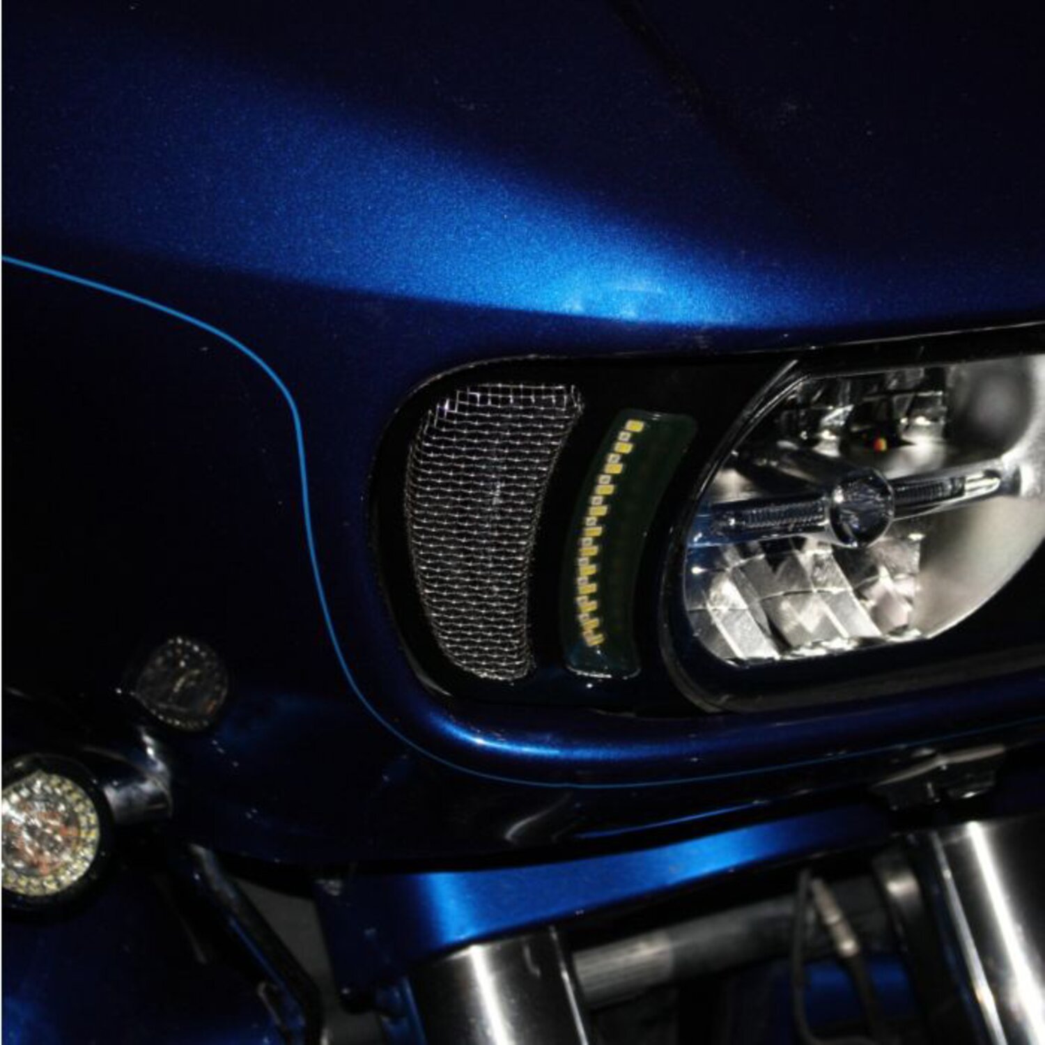 Custom Dynamics, Road Glide LED vent inserts, Black, Gloss