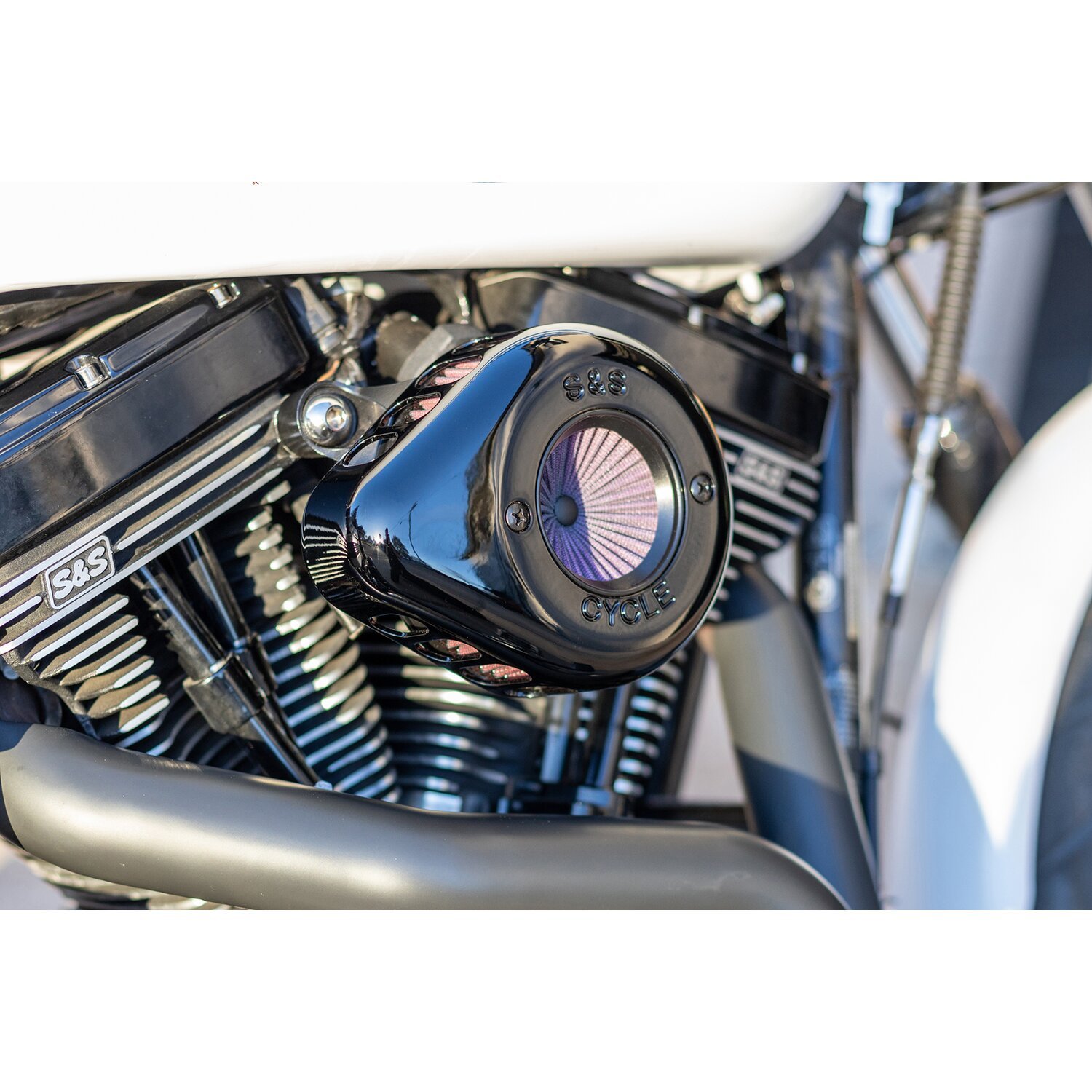 S&S, 'Air Stinger Stealth' air cleaner kit. Teardrop, Black