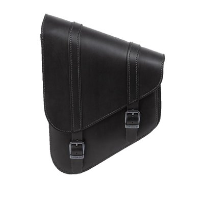 Approx. dimensions: 26cm wide x 10cm deep x 35/15cm high. Weight 1.11kg. Dimensions and capacity are approximate and for reference only. With a special HPDE reinforced backside.
Note: All swingarm bags are installed with and include leather straps.