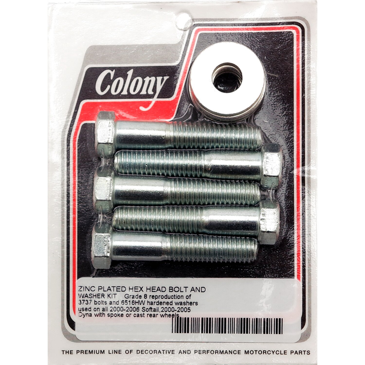 Colony, head bolt & washer kit. Zinc plated, Satin
