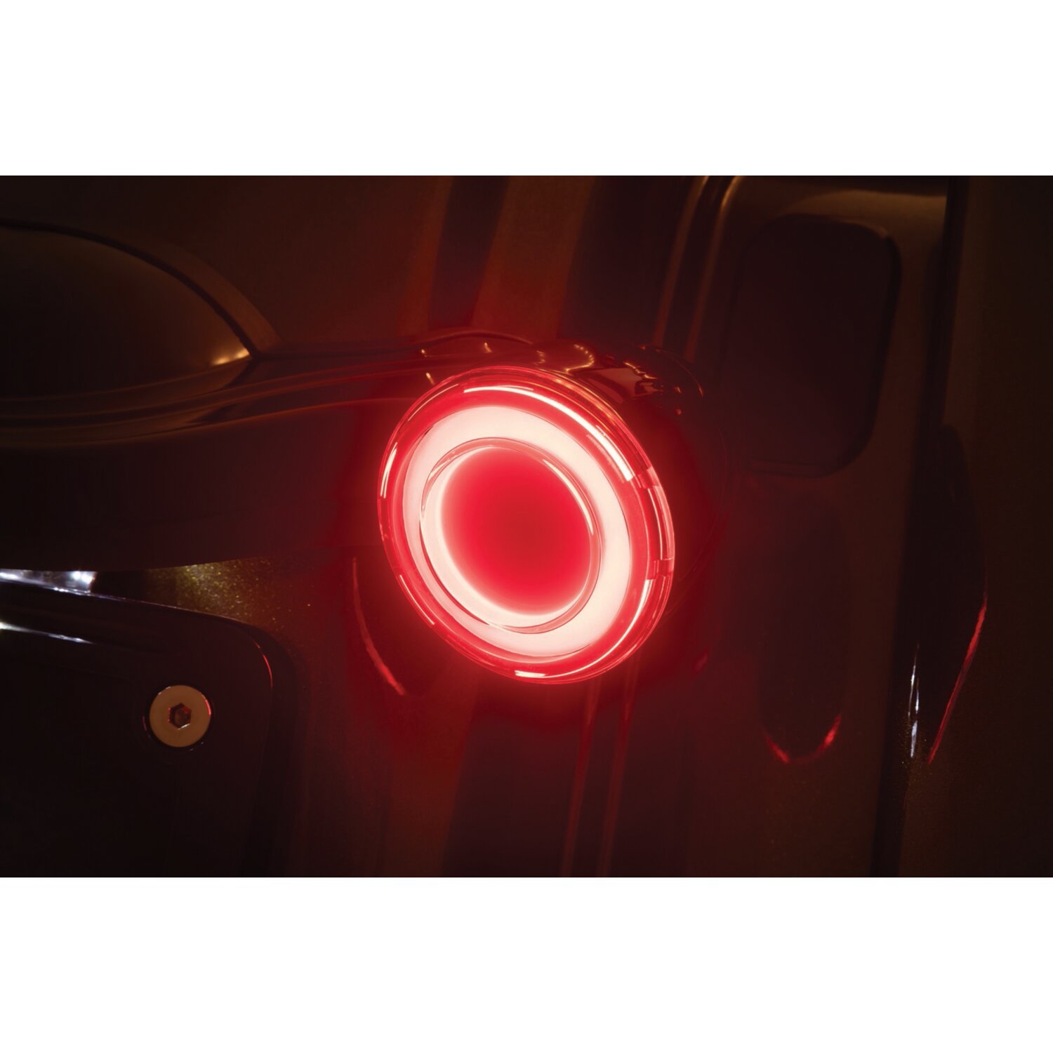 Kuryakyn, Rear tracer LED turn signal insert set. smoke lens, Red, Clear