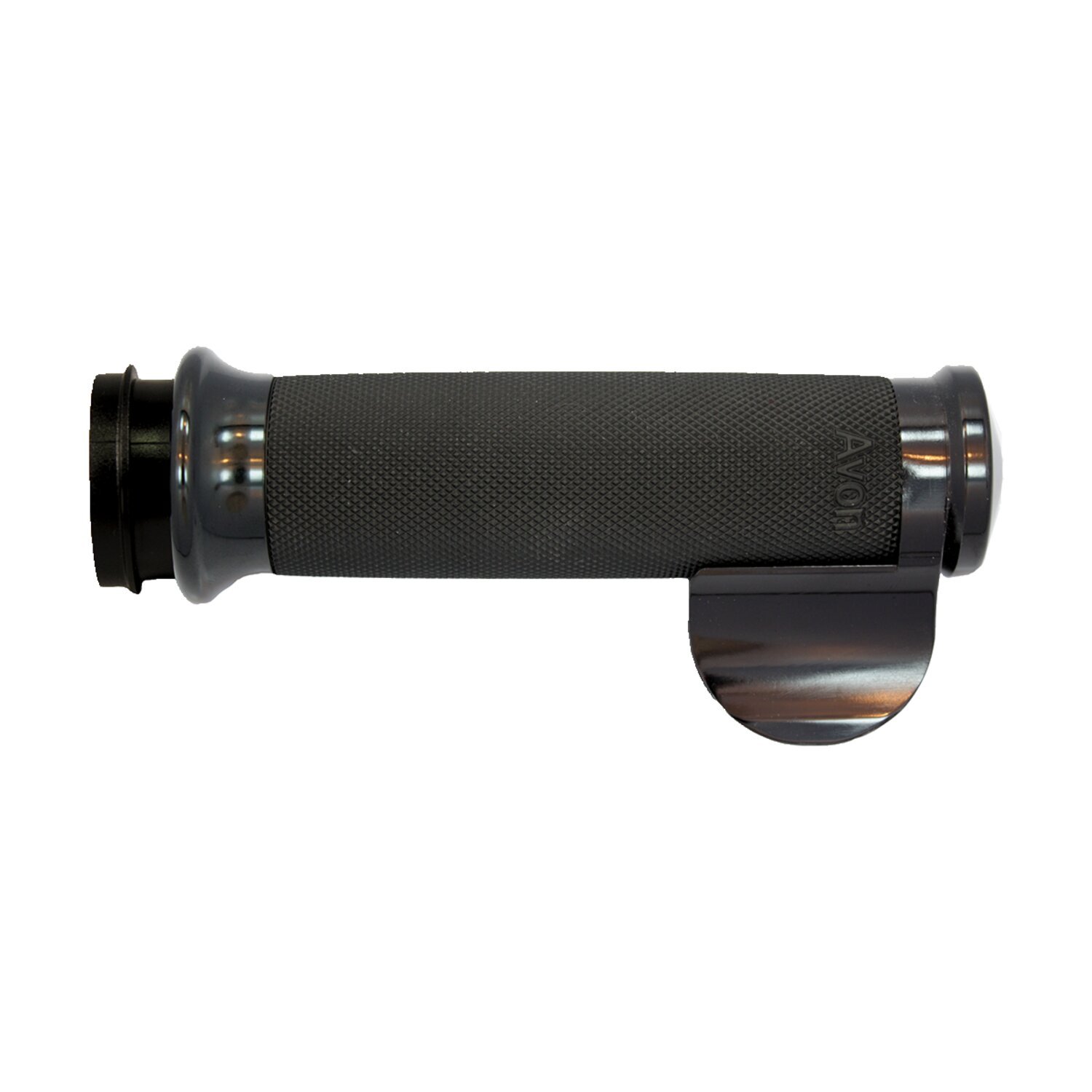Avon Custom Contour grips, black anodized/black rubber, Gloss