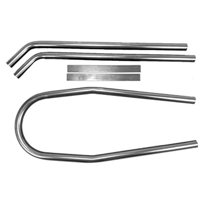 With a 'round bend' frame hoop. Used to modify the rear frame when installing a café racer, or similar, seat that requires frame modifications. Excellent weldable high quality steel with quality bends. Includes a 1x frame hoop (1" / 25.4mm diameter x 60cm long x 24cm max. width), 2x upright tubes (1" (25.4mm) diameter x 60cm long) and 2x support strips (25mm wide x 4mm thick x 25cm long). 

Note: See 923776 for the 'Square Bend' frame hoop set.