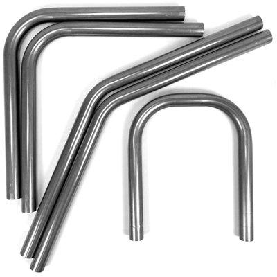 Set of high quality steel tubes. Incl. 1x 180 degrees hoop, 2x 45 degrees bends, 2x 90 degrees bends. Wall thickness 1.5mm. Bending radius = 120mm.