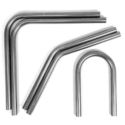 22mm (7/8") OD tubing. Complete set of quality steel weld bends. Includes 1x 180°, 2x 45° and 2x45° weld bends with a 88mm radius and 2mm wall thickness.