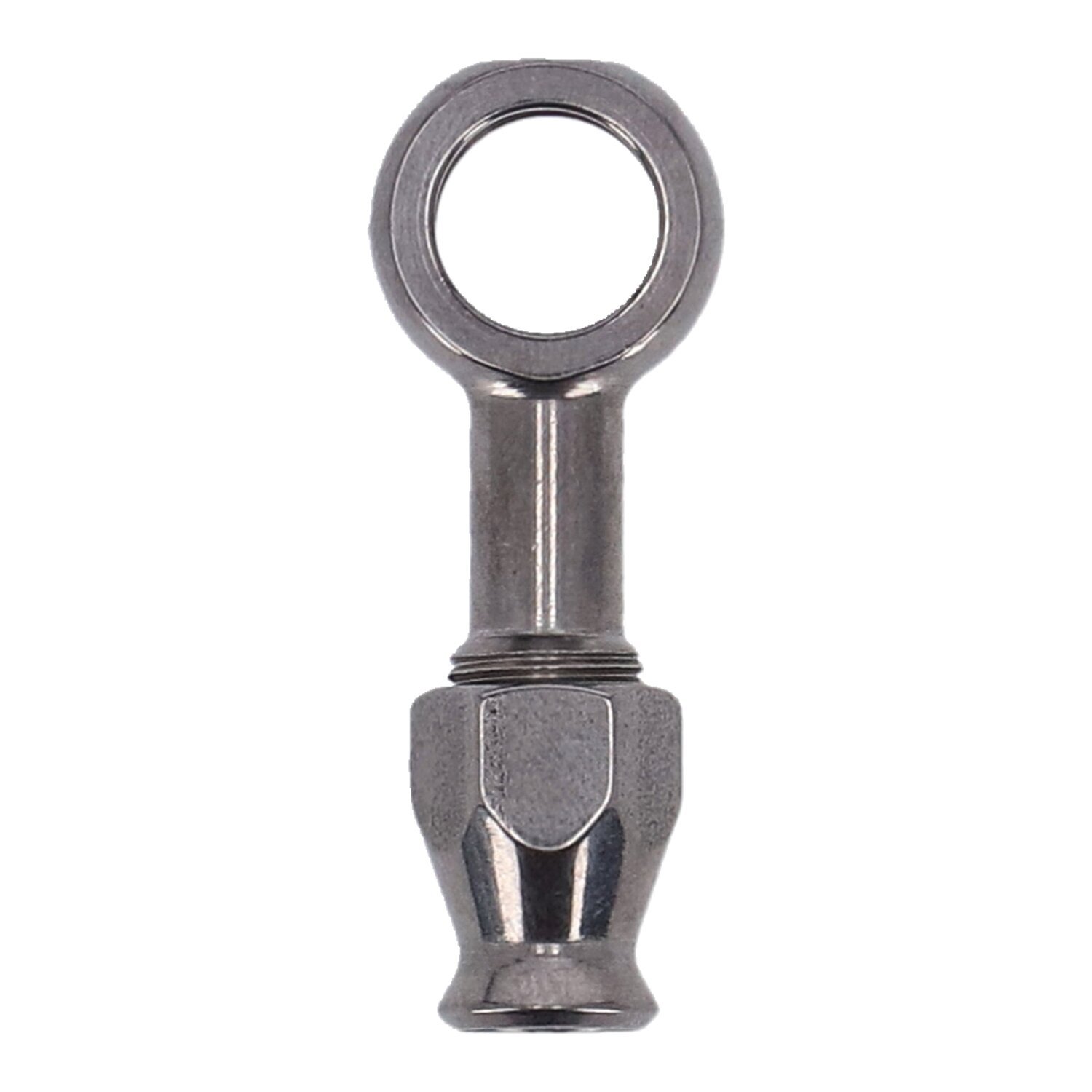 Goodridge, 3/8" (10mm) banjo fitting straight. Stainless