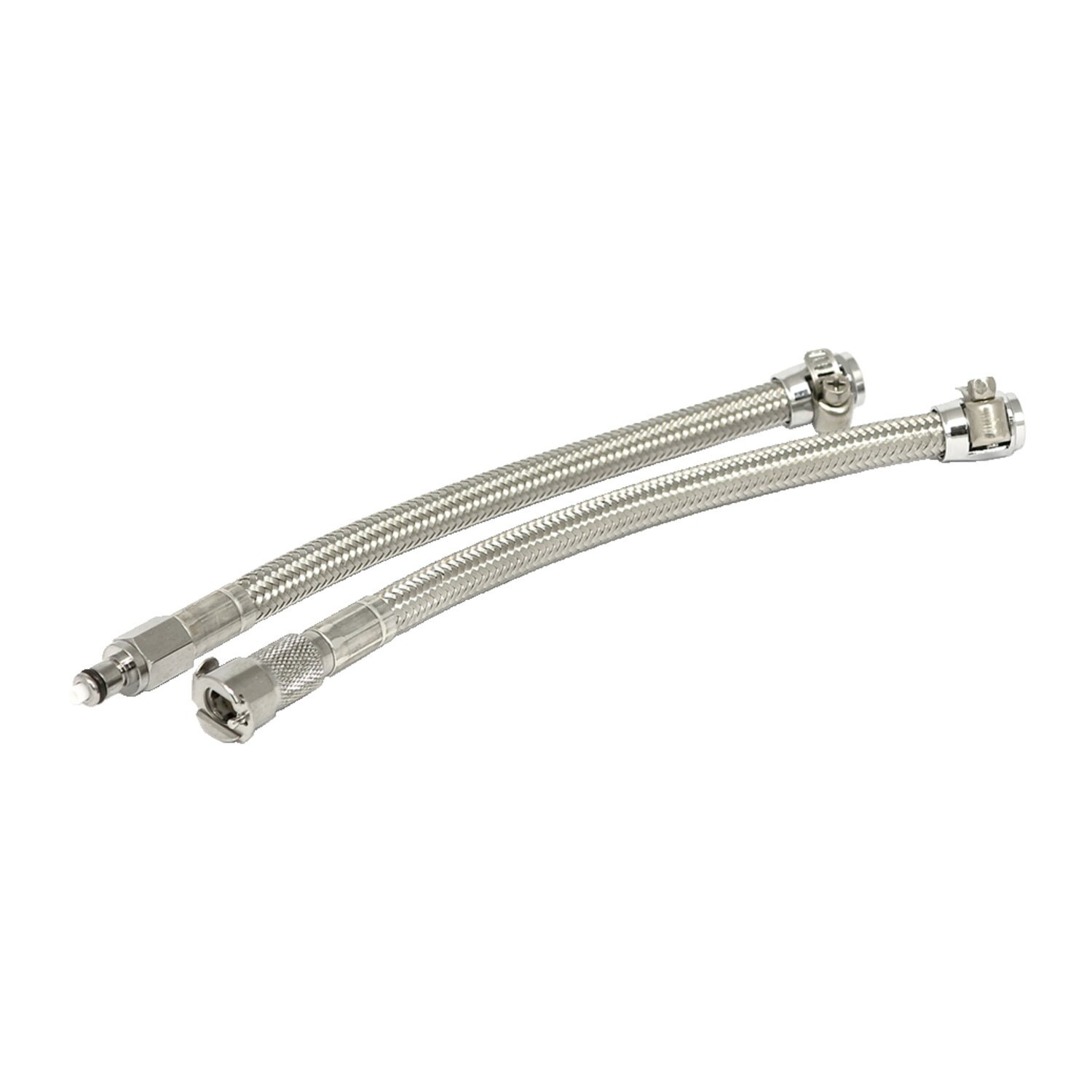 Goodridge, QD fuel crossover line clear braided stainless
