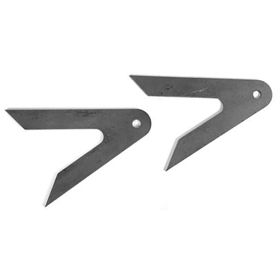 4mm thick laser cut raw steel. Universal weld-on brackets for passenger footpeg installation on many bikes. Overall width 128mm, overall length 103mm. With 8.5mm mounting holes.