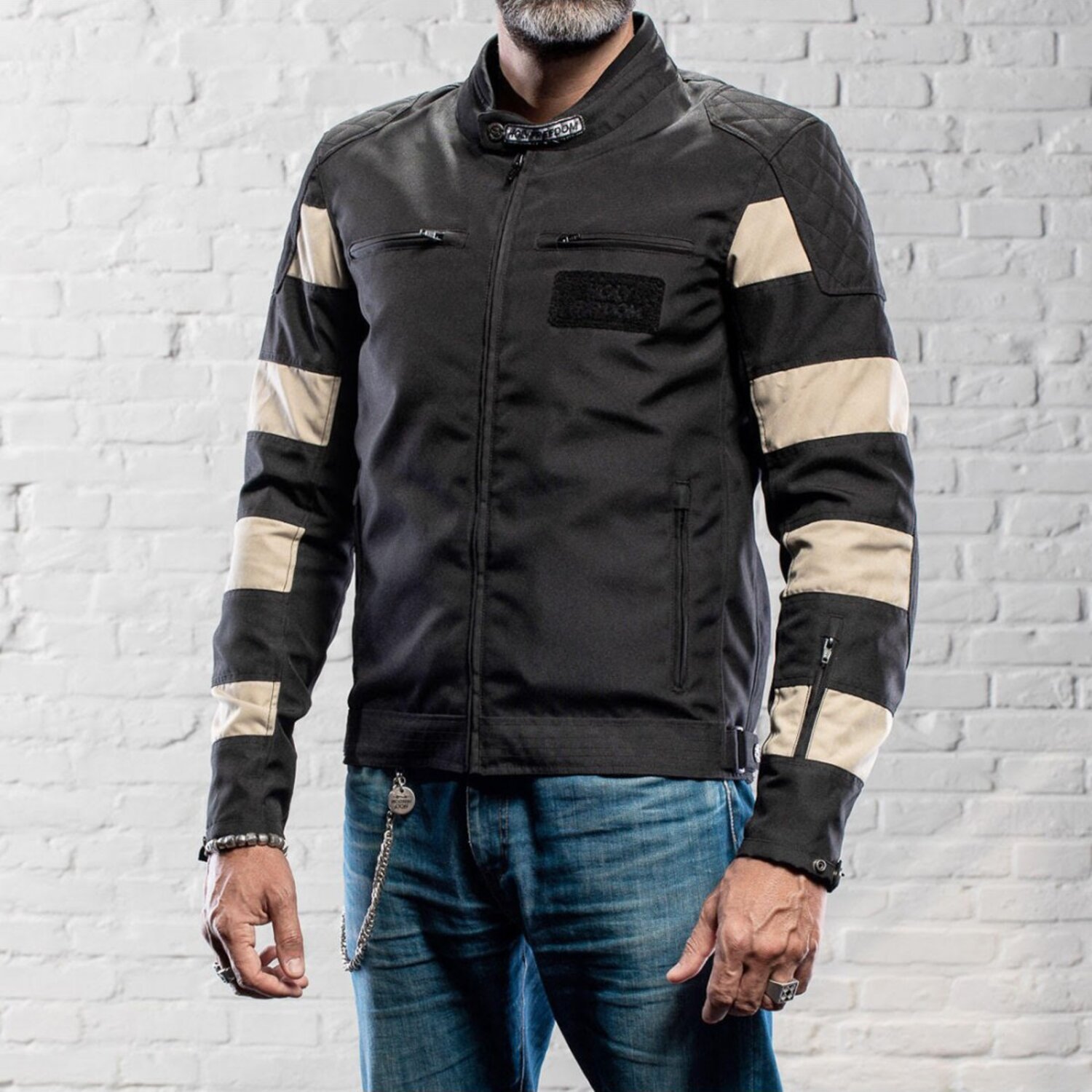 2XL — Holy Freedom Prison jacket black/off white, 2XL