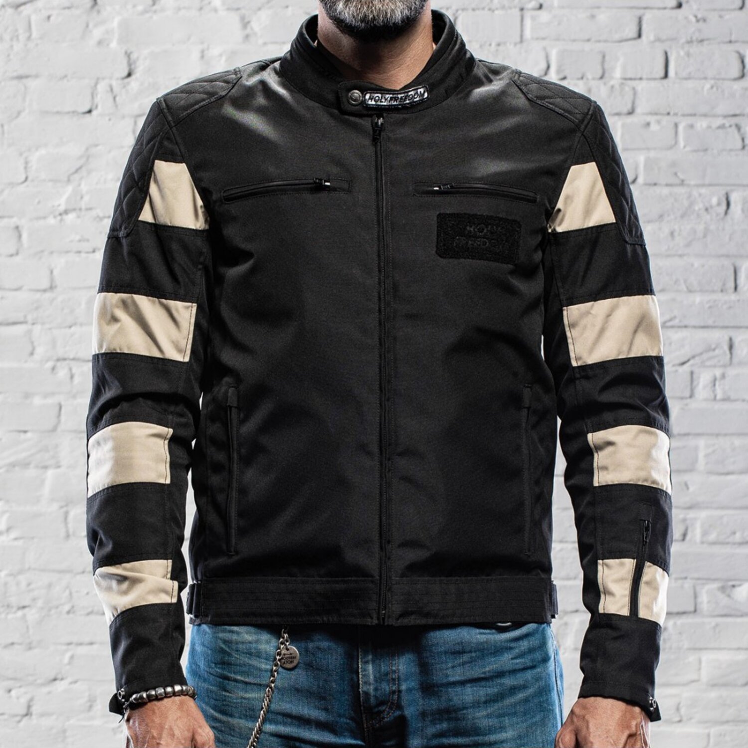 2XL — Holy Freedom Prison jacket black/off white, 2XL