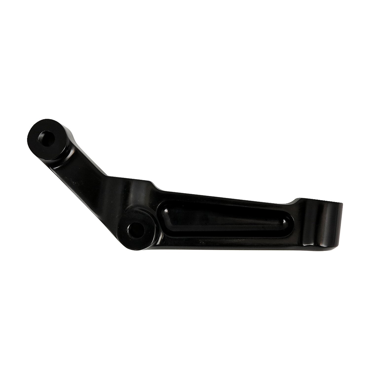 PM, Radial mount caliper bracket. Black, left front