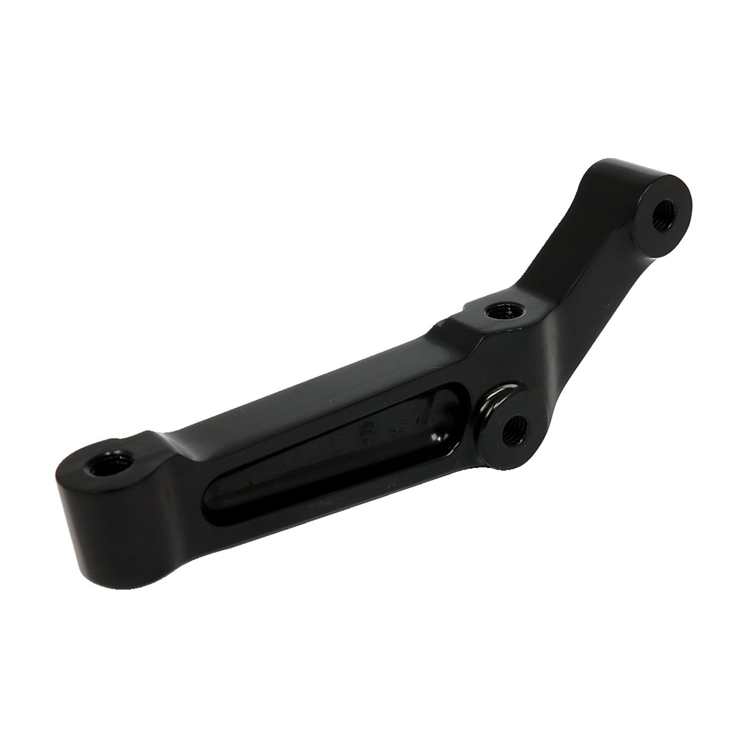 PM, Radial mount caliper bracket. Black, right front