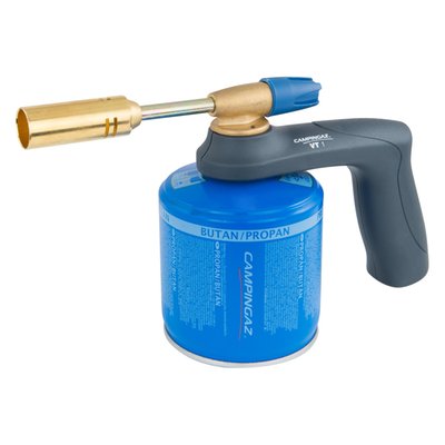 The CV valve blowtorch VT1 is ideal for all types of soldering and brazing jobs. The large range of adaptable burners available also provide the blowtorch with additional capabilities. 
- Cartridge type: CV300 or CV470
- Cartridge included: No
- Ignition: Manual
- Flame Temperature: 1750 C°
- Gas Consumption: 120 g/h
- Runtime: >2h with CV300 Plus >3.5h with CV470 Plus
- Dimensions with cartridge: 26 x 9 x 15 cm
- Weight: 260g
- Nozzle: X1400
- Compatible Nozzle Accessories: XP 1650, X 1650