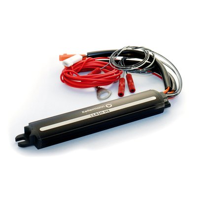 Front. Used in combination with the stock turn signal flasher. Will prevent dashboard warning lights being triggered. Corrects the LED turn signals flash rate when required. Load equalizers are not necessary. Offers installation ease when converting to Kellermann LED, other custom LED turn signals. Comes with the motorcycle type specific adapter cable. Dimensions: 123.2mm long x 21.8mm wide x 10.9mm high.