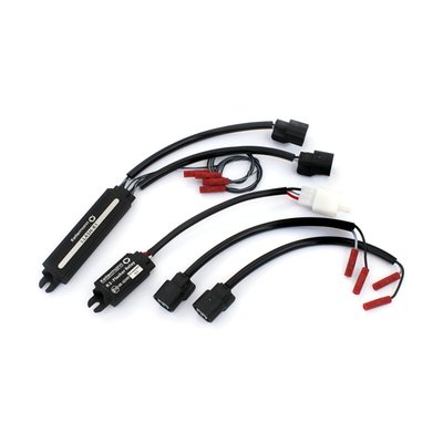 Front or rear. Used in combination with the stock turn signal flasher. Will prevent dashboard warning lights being triggered. Corrects the LED turn signals flash rate when required. Load equalizers are not necessary. Offers installation ease when converting to Kellermann LED, other custom LED turn signals. Comes with the motorcycle type specific adapter cable. Dimensions: 93.3mm long x 21.8mm wide x 10.9mm high.