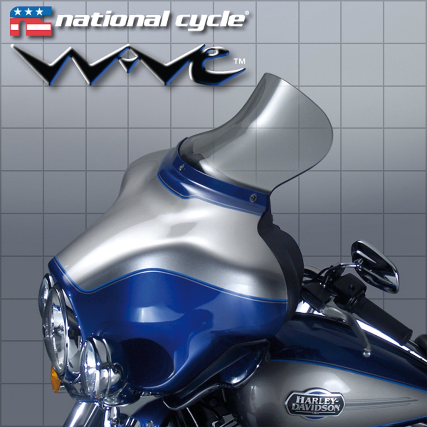 National Cycle, Wave® windshield 7-3/4". Light tint, Gray