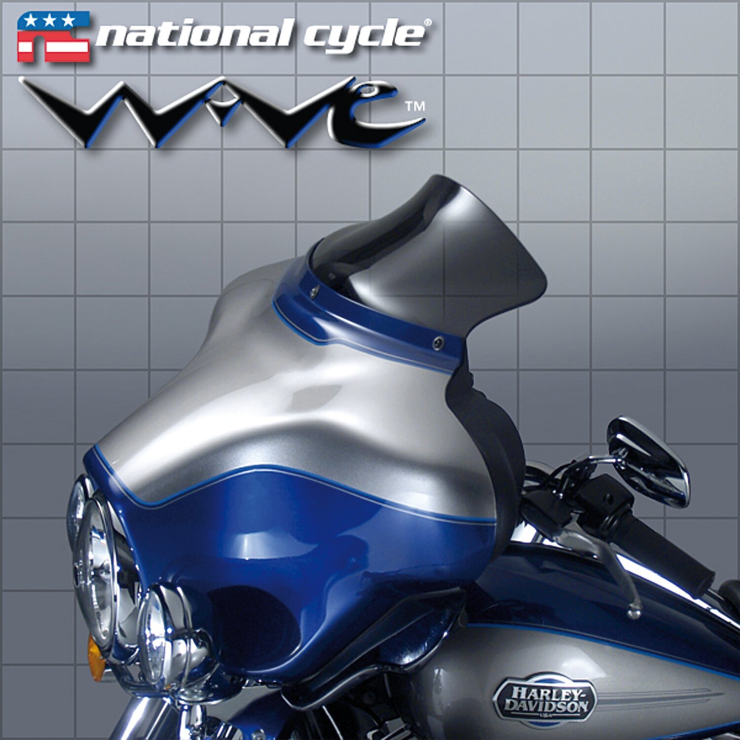 National Cycle, Wave® windshield 5-1/4". Dark tint, Gray