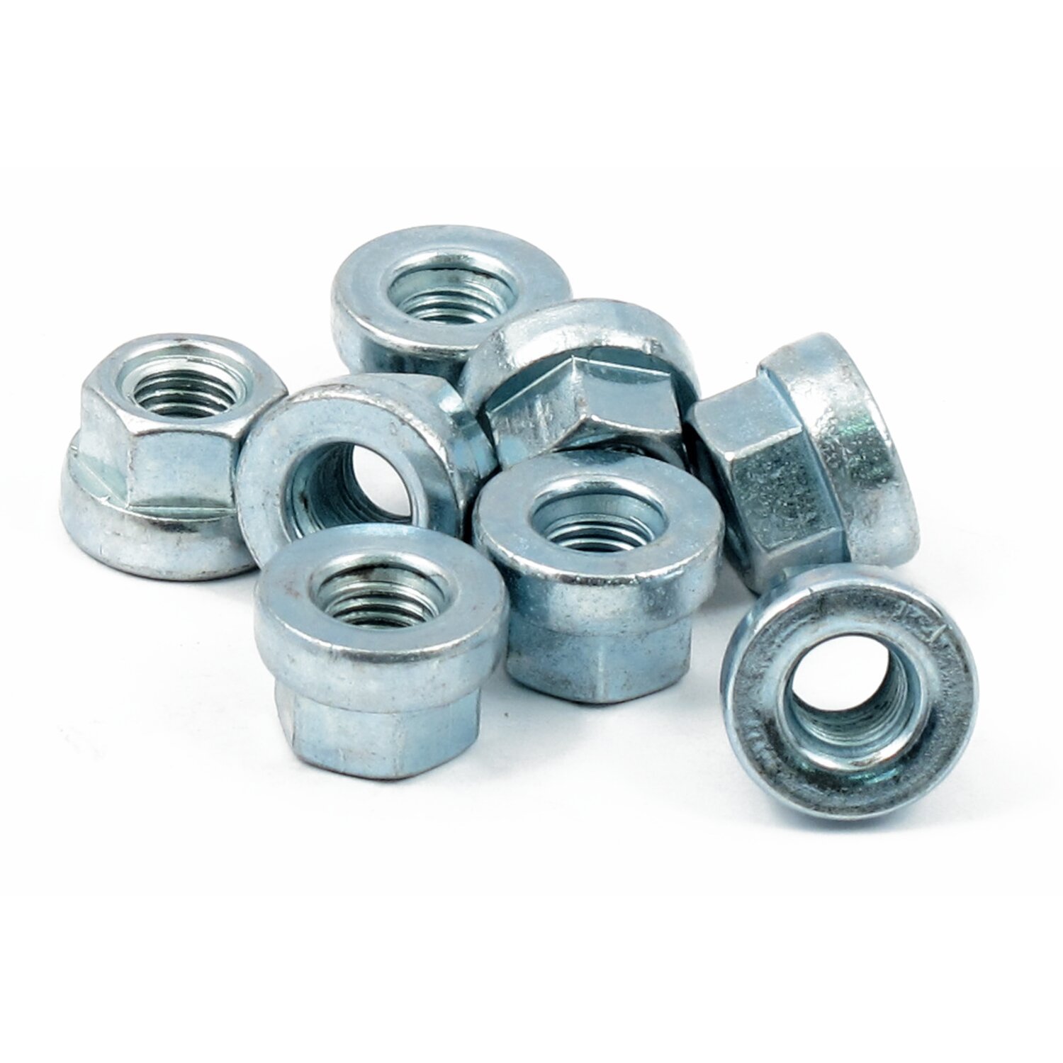 James, flanged hex nut, exhaust mount, Satin