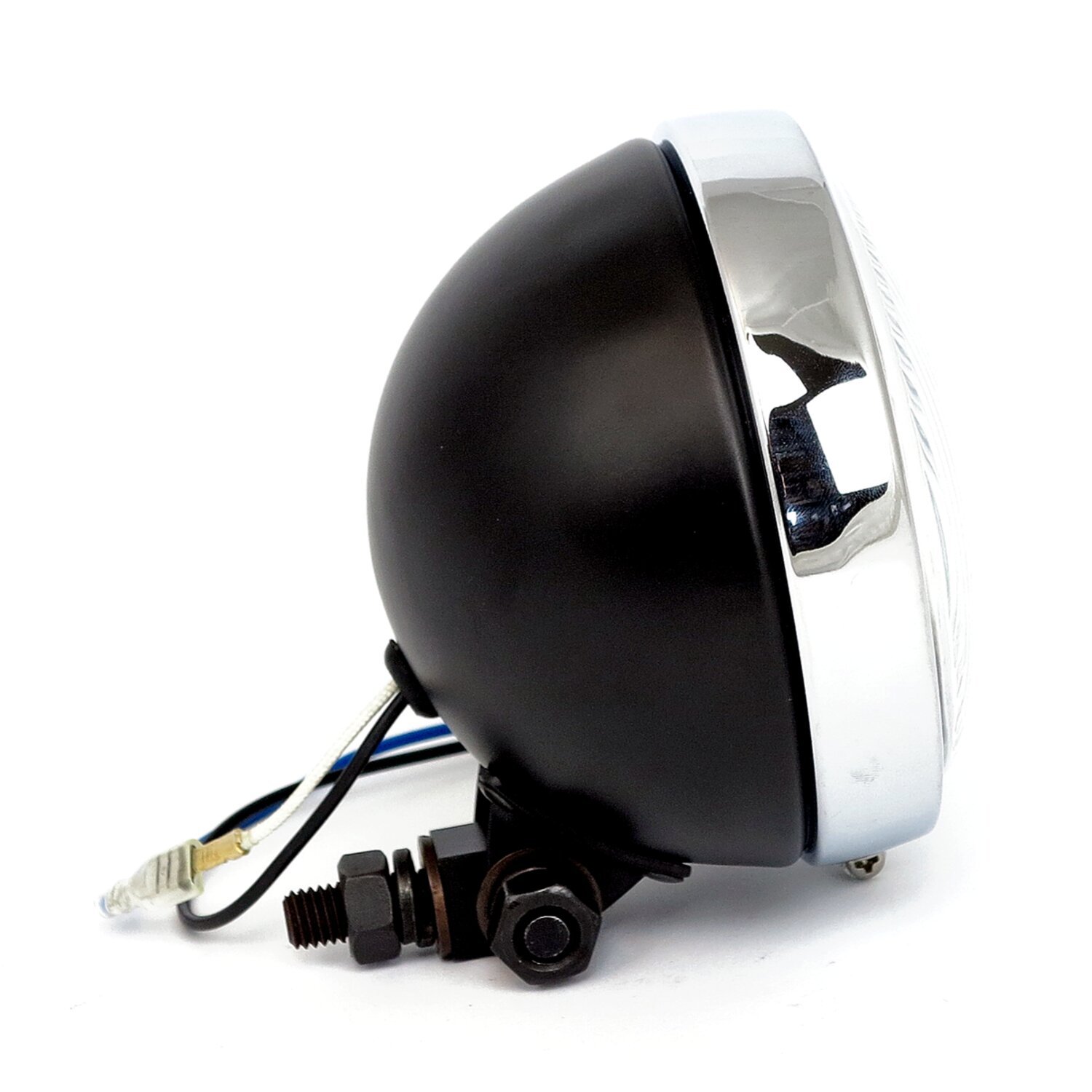 Highway Hawk, 4-1/2" 55W spotlamp. Black with chrome ring