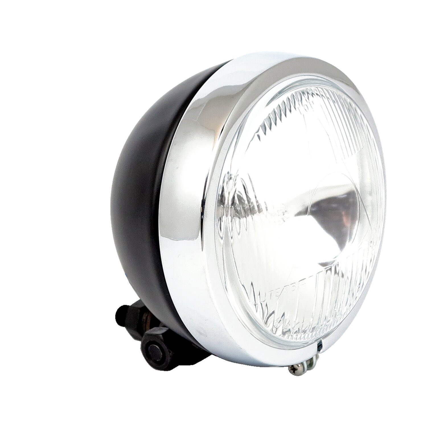 Highway Hawk, 4-1/2" 55W spotlamp. Black with chrome ring