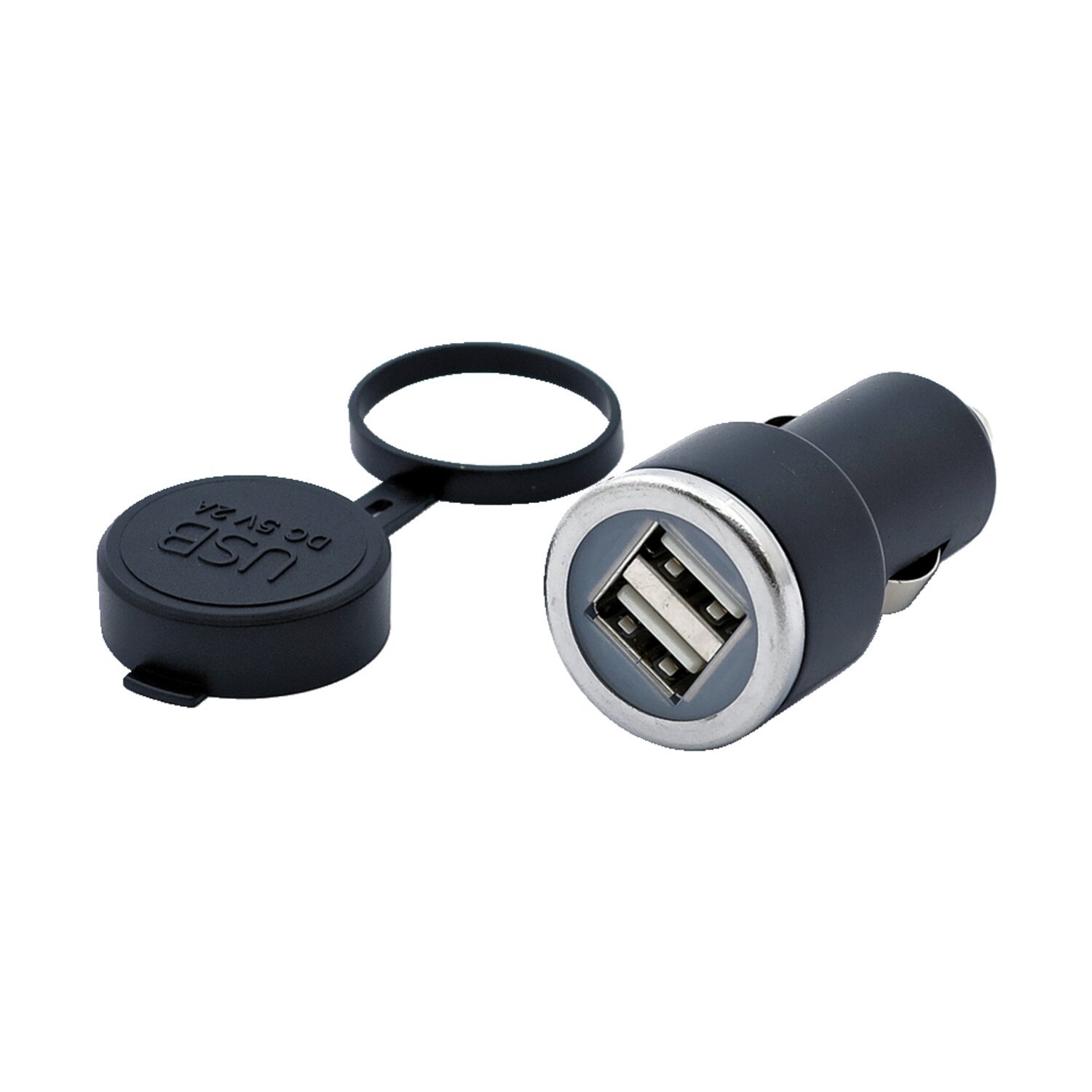 Dual port usb 2 charger for power, point Black