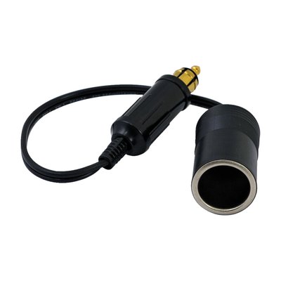 Max. 12V/15A; Flexible extension wire with plug & socket attached; For power point/cigarette lighter; Overall length 37.5cm.