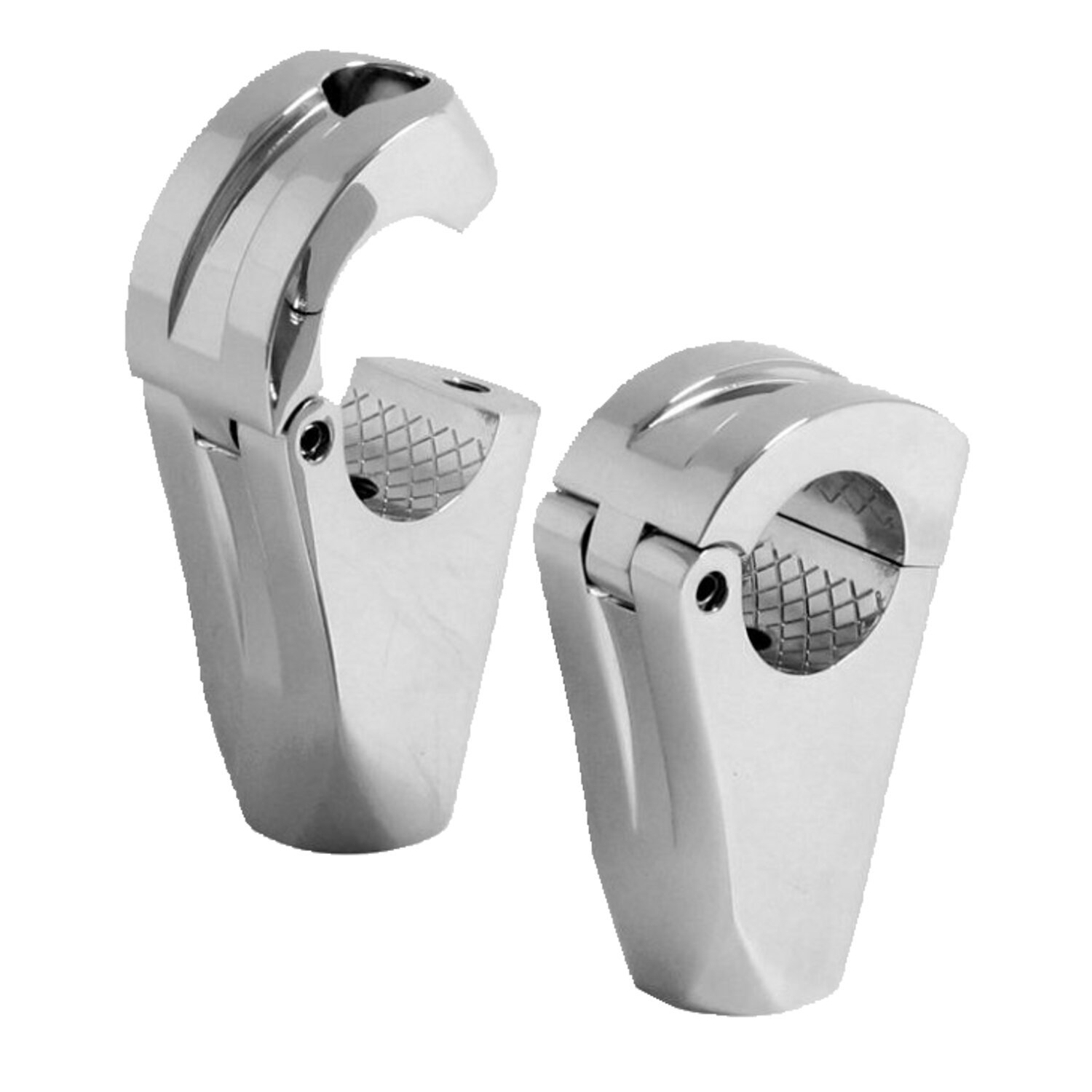 Highway Hawk, Spartican risers for 1.25" bars, 2.5" rise, Silver, Chrome