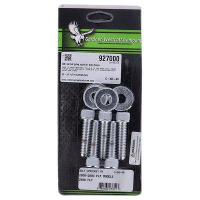 Used to mount rear belt pulleys to the wheel hub. Chrome plated allen head bolts. 
Complete with washers and nuts where applicable.