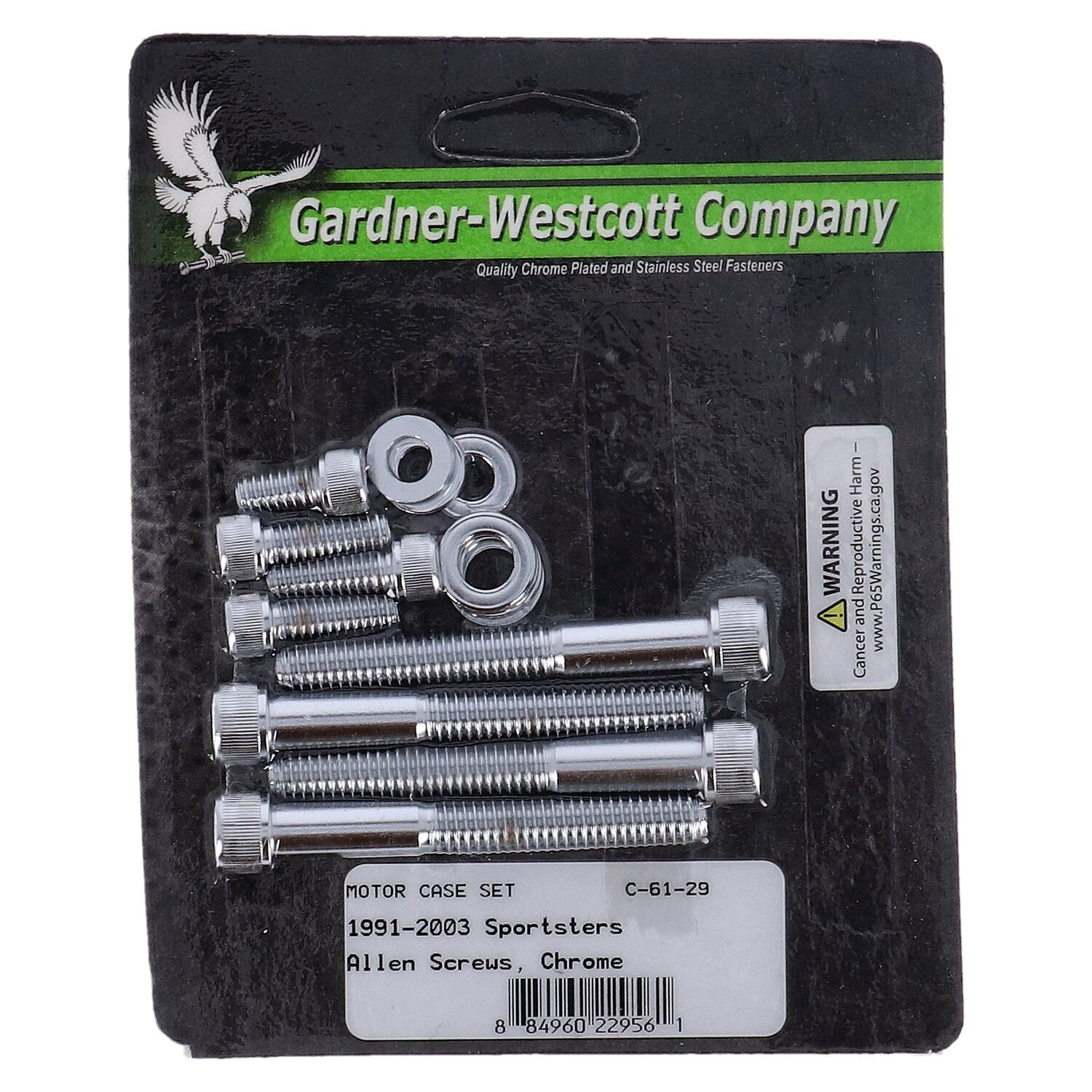Crankcase bolt kit, allen, Chrome