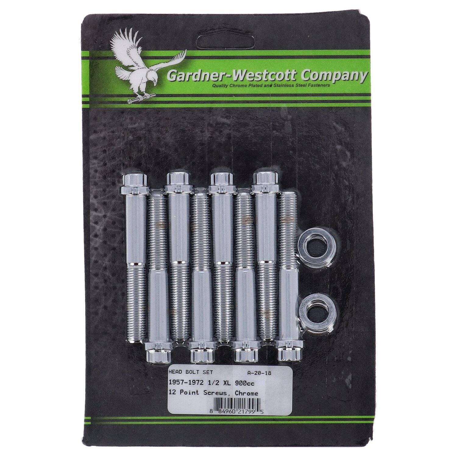 Head bolt kit, 12, point Silver, Chrome