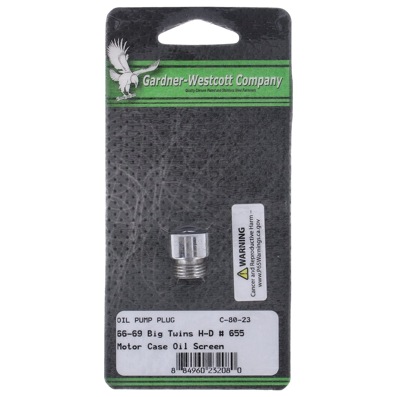 Gardner-Westcott, allen plug oil screen crankcase, Chrome