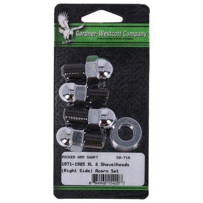 Chrome plated. Custom Acorn styled. Complete set to fit the rocker box on the right side. Repl. 17448-71A.