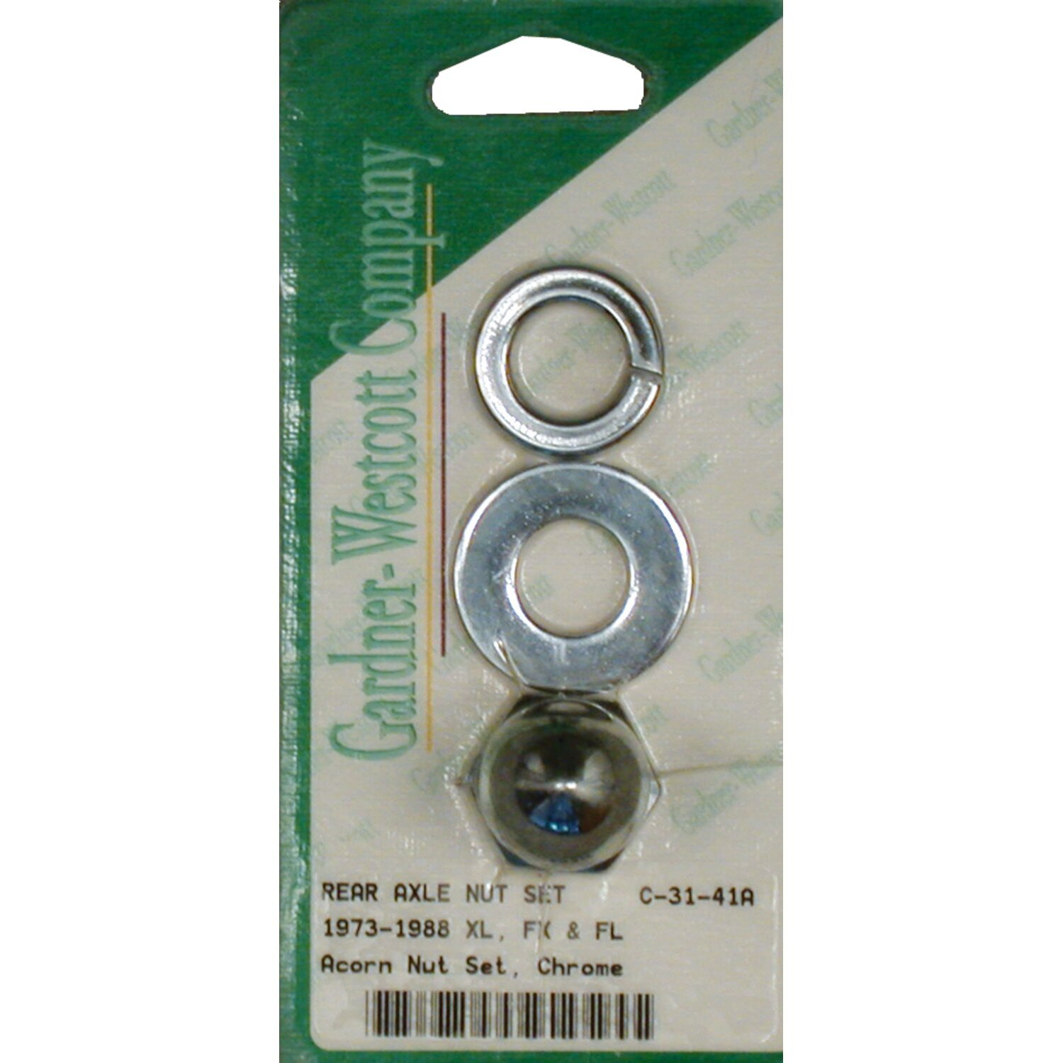 Rear acorn axle nut set, rear wheel
