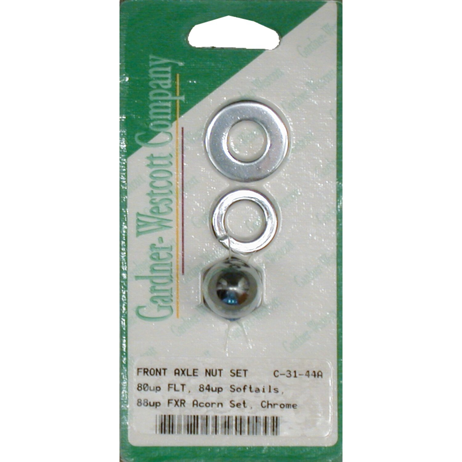 Front axle acorn nut kit, front wheel, Chrome