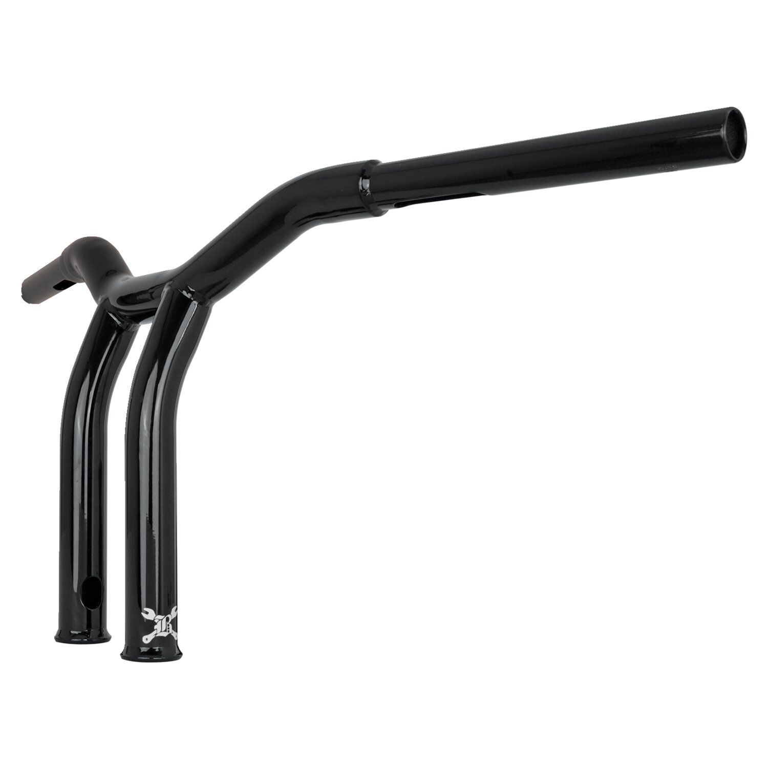 Burly, Dominator raked 1-1/4" T-bar 10" rise, Black, gloss