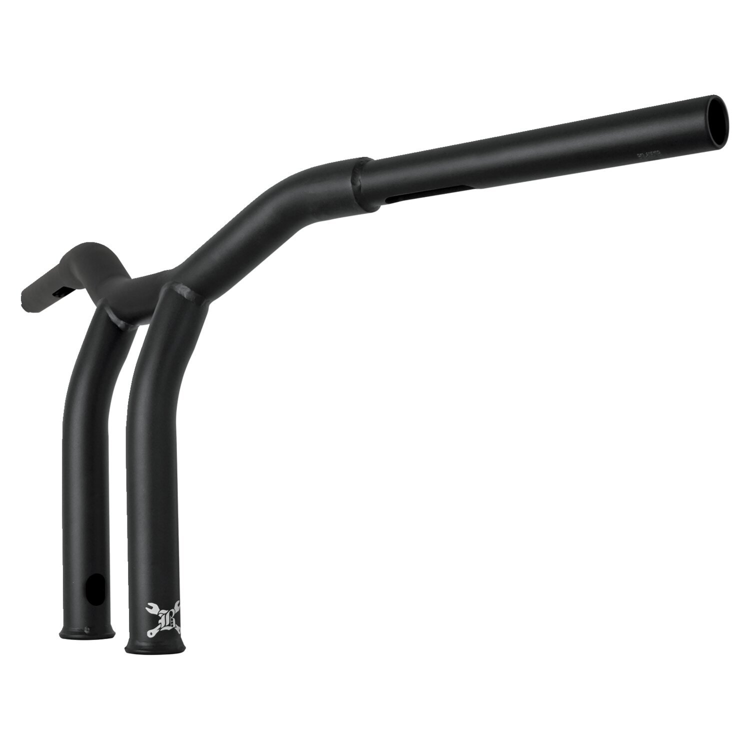 Burly, Dominator raked 1-1/4" T-bar 10" rise, Black, matte