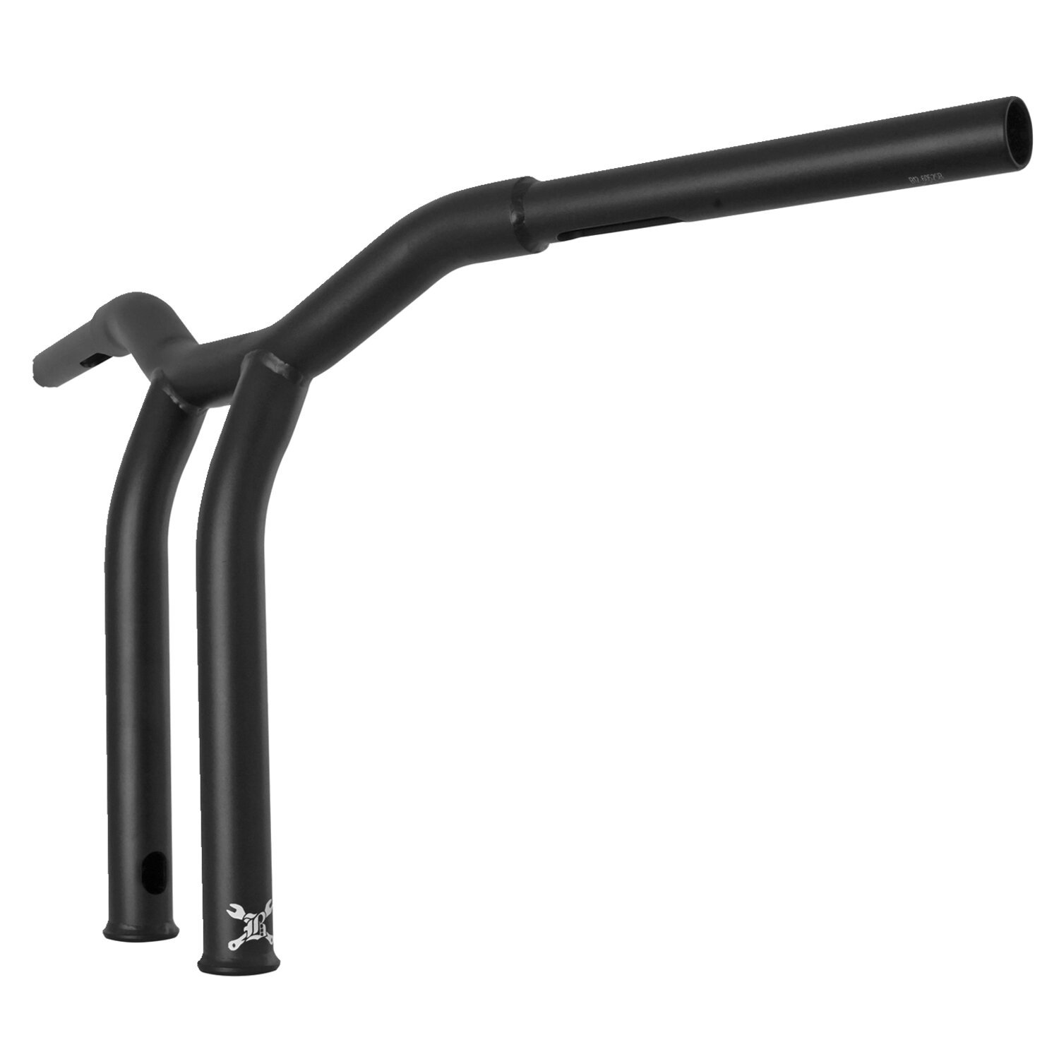 Burly, Dominator raked 1-1/4" T-bar 12" rise, Black, matte